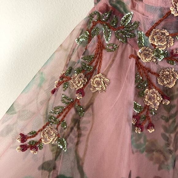 PATBO Floral Print Tulle Evening Gown NWT 10 Tulle - Picture 7 of 11